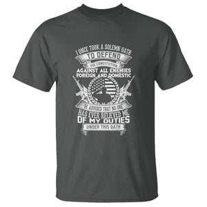 Army Veteran T Shirt American Oath, Defend the Constitution, Patriotic Gift TS01 Dark Heather Print Your Wear