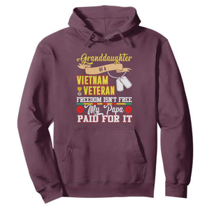 Proud Granddaughter of a Vietnam Veteran Hoodie - Freedom Isn't Free, Patriotic Gift TS01 Maroon Print Your Wear