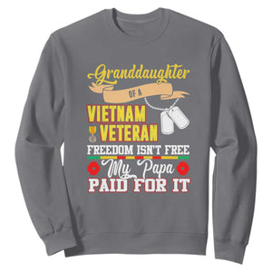 Proud Granddaughter of a Vietnam Veteran Sweatshirt - Freedom Isn't Free, Patriotic Gift TS01 Charcoal Print Your Wear