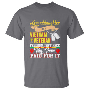 Proud Granddaughter of a Vietnam Veteran T Shirt - Freedom Isn't Free, Patriotic Gift TS01 Charcoal Print Your Wear