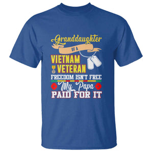 Proud Granddaughter of a Vietnam Veteran T Shirt - Freedom Isn't Free, Patriotic Gift TS01 Royal Blue Print Your Wear