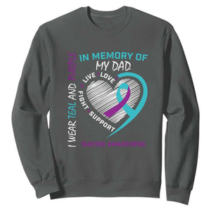 In Memory of My Son Sweatshirt Suicide Awareness & Prevention - Loss of Child Tribute TS01 Dark Heather Print Your Wear