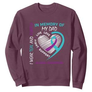 In Memory of My Son Sweatshirt Suicide Awareness & Prevention - Loss of Child Tribute TS01 Maroon Print Your Wear