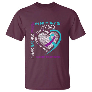 In Memory of My Son T Shirt Suicide Awareness & Prevention - Loss of Child Tribute TS01 Maroon Print Your Wear