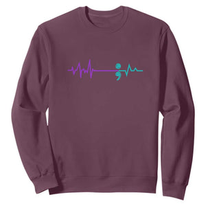 Suicide Prevention Awareness Sweatshirt Semicolon Stay Strong Design TS01 Maroon Print Your Wear