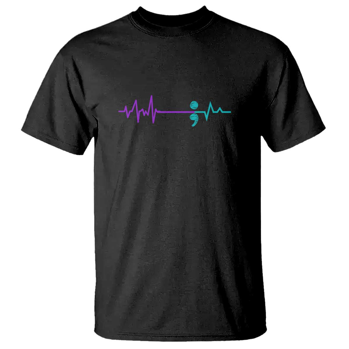 Suicide Prevention Awareness T Shirt - Semicolon Stay Strong Mental Health Solidarity Tee TS01 Black Print Your Wear