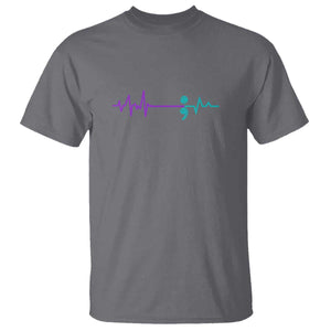 Suicide Prevention Awareness T Shirt Semicolon Stay Strong Design TS01 Charcoal Print Your Wear