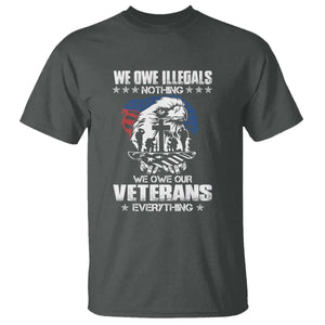 We Owe Illegals Nothing, Veterans Everything T Shirt Perfect Gift for Veterans, Grandpa, Dad - Memorial Day & Veterans Day TS01 Dark Heather Print Your Wear