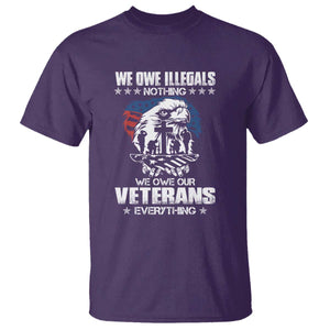 We Owe Illegals Nothing, Veterans Everything T Shirt Perfect Gift for Veterans, Grandpa, Dad - Memorial Day & Veterans Day TS01 Purple Print Your Wear