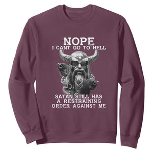 Odin Sweatshirt Norse Mythology with Huginn & Muninn - Viking God Design TS01 Maroon Print Your Wear