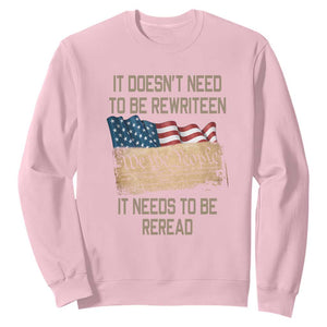 It Doesn't Need to Be Rewritten - We the People American Flag Design - Patriotic Veteran Sweatshirt Veteran TS01 Light Pink Print Your Wear