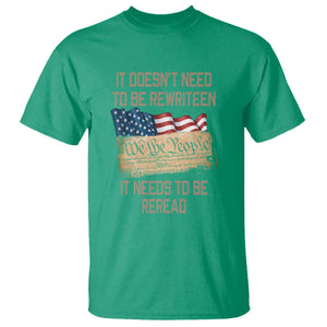 It Doesn't Need to Be Rewritten - We the People American Flag Design - Patriotic Veteran T Shirt Veteran TS01 Irish Green Print Your Wear