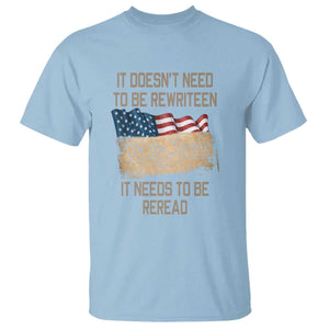 It Doesn't Need to Be Rewritten - We the People American Flag Design - Patriotic Veteran T Shirt Veteran TS01 Light Blue Print Your Wear