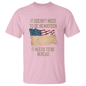 It Doesn't Need to Be Rewritten - We the People American Flag Design - Patriotic Veteran T Shirt Veteran TS01 Light Pink Print Your Wear