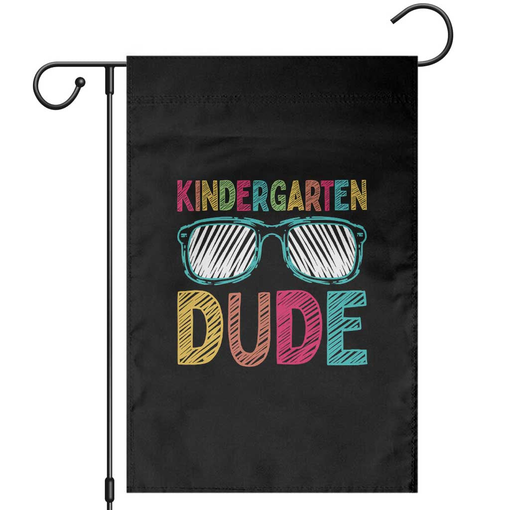 Kindergarten Dude Garden Flag Funny First Day Back to School Student TS01 Black Print Your Wear