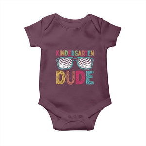 Kindergarten Dude Baby Onesie Funny First Day Back to School Student TS01 Maroon Print Your Wear