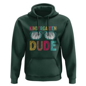 Kindergarten Dude Hoodie Funny First Day Back to School Student TS01 Dark Forest Green Print Your Wear