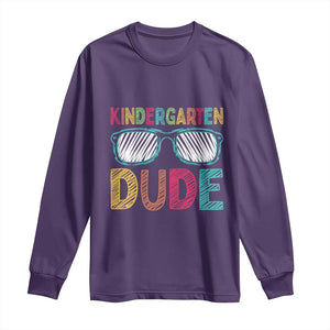 Kindergarten Dude Long Sleeve Shirt Funny First Day Back to School Student TS01 Purple Print Your Wear