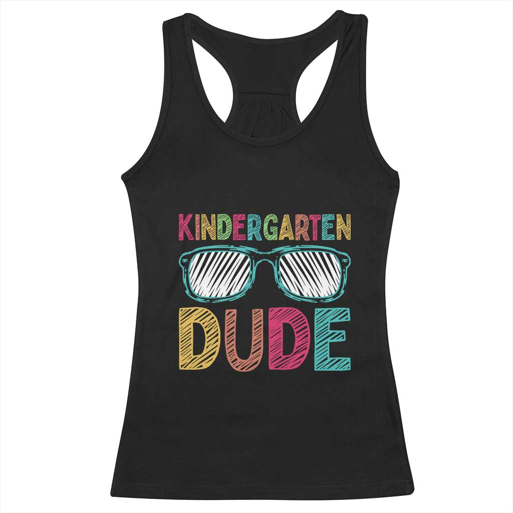 Kindergarten Dude Racerback Tank Top Funny First Day Back to School Student TS01 Black Print Your Wear