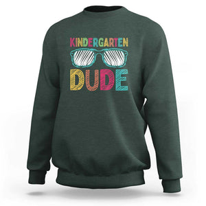 Kindergarten Dude Sweatshirt Funny First Day Back to School Student TS01 Dark Forest Green Print Your Wear