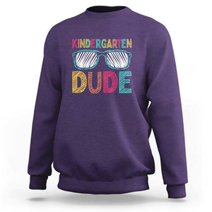 Kindergarten Dude Sweatshirt Funny First Day Back to School Student TS01 Purple Print Your Wear