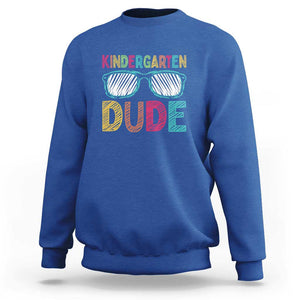 Kindergarten Dude Sweatshirt Funny First Day Back to School Student TS01 Royal Blue Print Your Wear