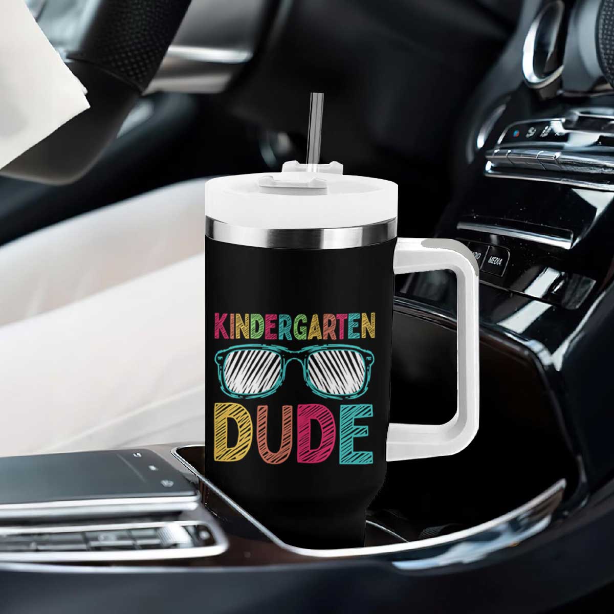 Kindergarten Dude Tumbler With Handle Funny First Day Back to School Student TS01 Print Your Wear
