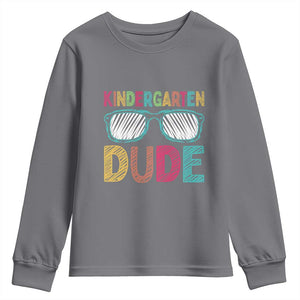 Kindergarten Dude Youth Sweatshirt Funny First Day Back to School Student TS01 Charcoal Print Your Wear