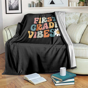 Retro 1st Day of School Throw Blanket First Grade Vibes 1st Grade Team TS01 Print Your Wear
