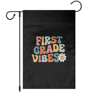 Retro 1st Day of School Garden Flag First Grade Vibes 1st Grade Team TS01 Black Print Your Wear