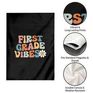Retro 1st Day of School Garden Flag First Grade Vibes 1st Grade Team TS01 Print Your Wear