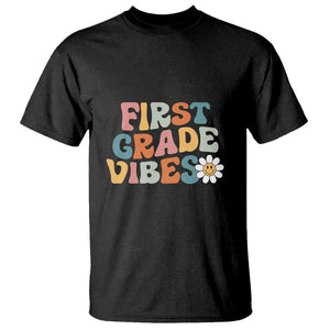 Retro 1st Day of School T Shirt First Grade Vibes, 1st Grade Team TS01 Black Print Your Wear