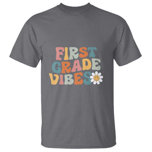 Retro 1st Day of School T Shirt First Grade Vibes, 1st Grade Team TS01 Charcoal Print Your Wear