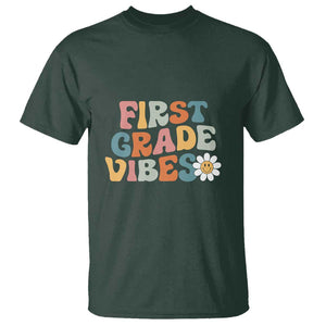 Retro 1st Day of School T Shirt First Grade Vibes, 1st Grade Team TS01 Dark Forest Green Print Your Wear