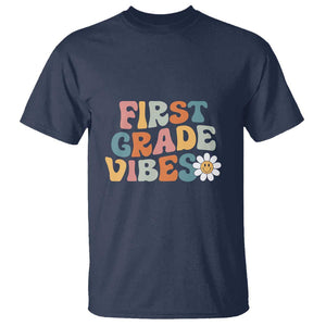 Retro 1st Day of School T Shirt First Grade Vibes, 1st Grade Team TS01 Navy Print Your Wear