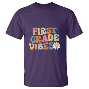 Retro 1st Day of School T Shirt First Grade Vibes, 1st Grade Team TS01 Purple Print Your Wear