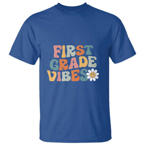 Retro 1st Day of School T Shirt First Grade Vibes, 1st Grade Team TS01 Royal Blue Print Your Wear