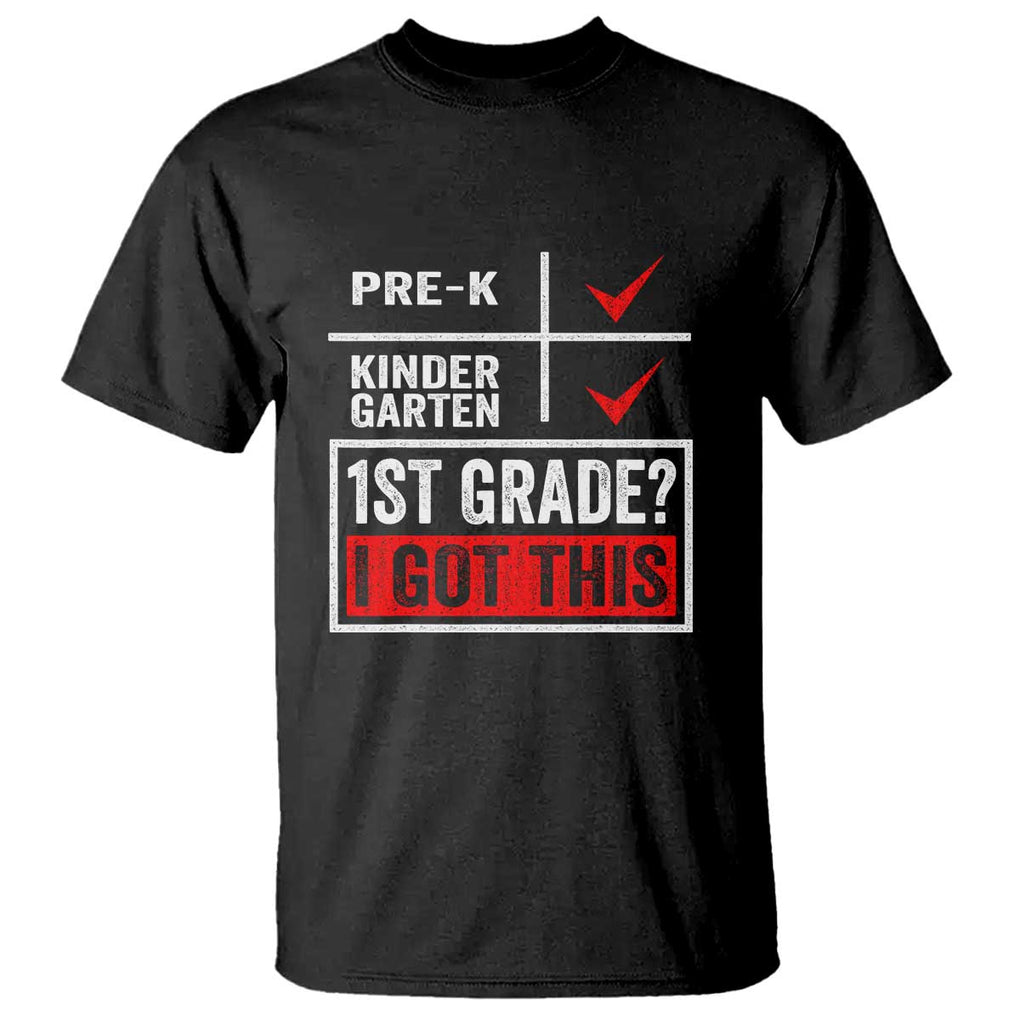 Boys and Girls First Day of First Grade T Shirt Back to School TS01 Black Print Your Wear