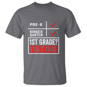 Boys and Girls First Day of First Grade T Shirt Back to School TS01 Charcoal Print Your Wear