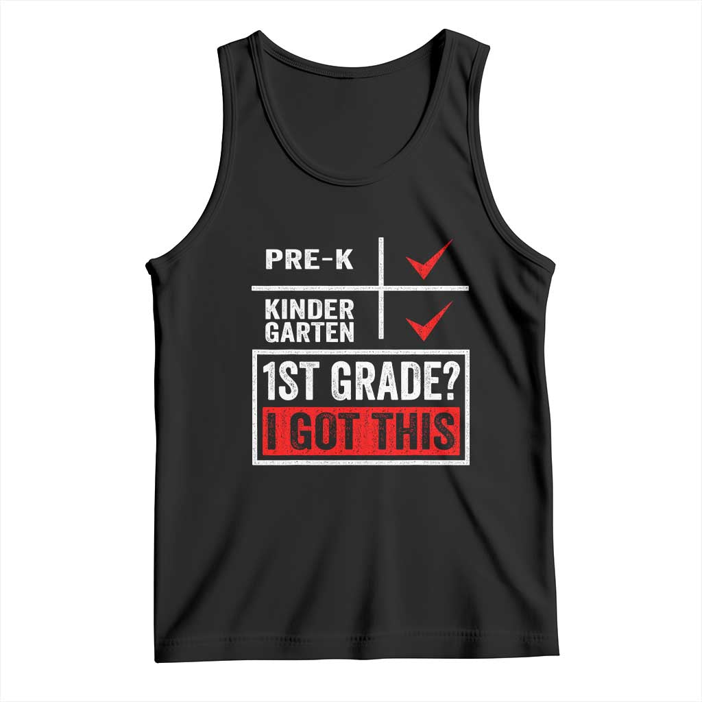 Boys and Girls First Day of First Grade Tank Top Back to School TS01 Black Print Your Wear
