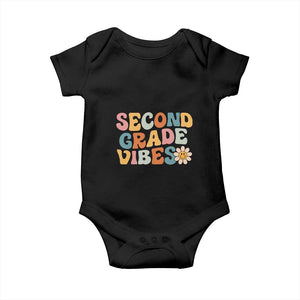Groovy Retro Second Grade Vibes Baby Onesie Back to School 2nd Grade Team TS01 Black Print Your Wear
