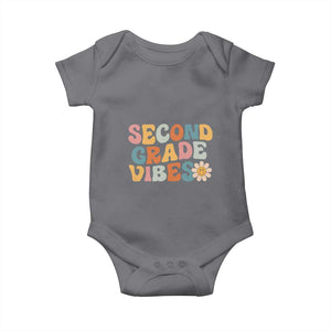 Groovy Retro Second Grade Vibes Baby Onesie Back to School 2nd Grade Team TS01 Charcoal Print Your Wear