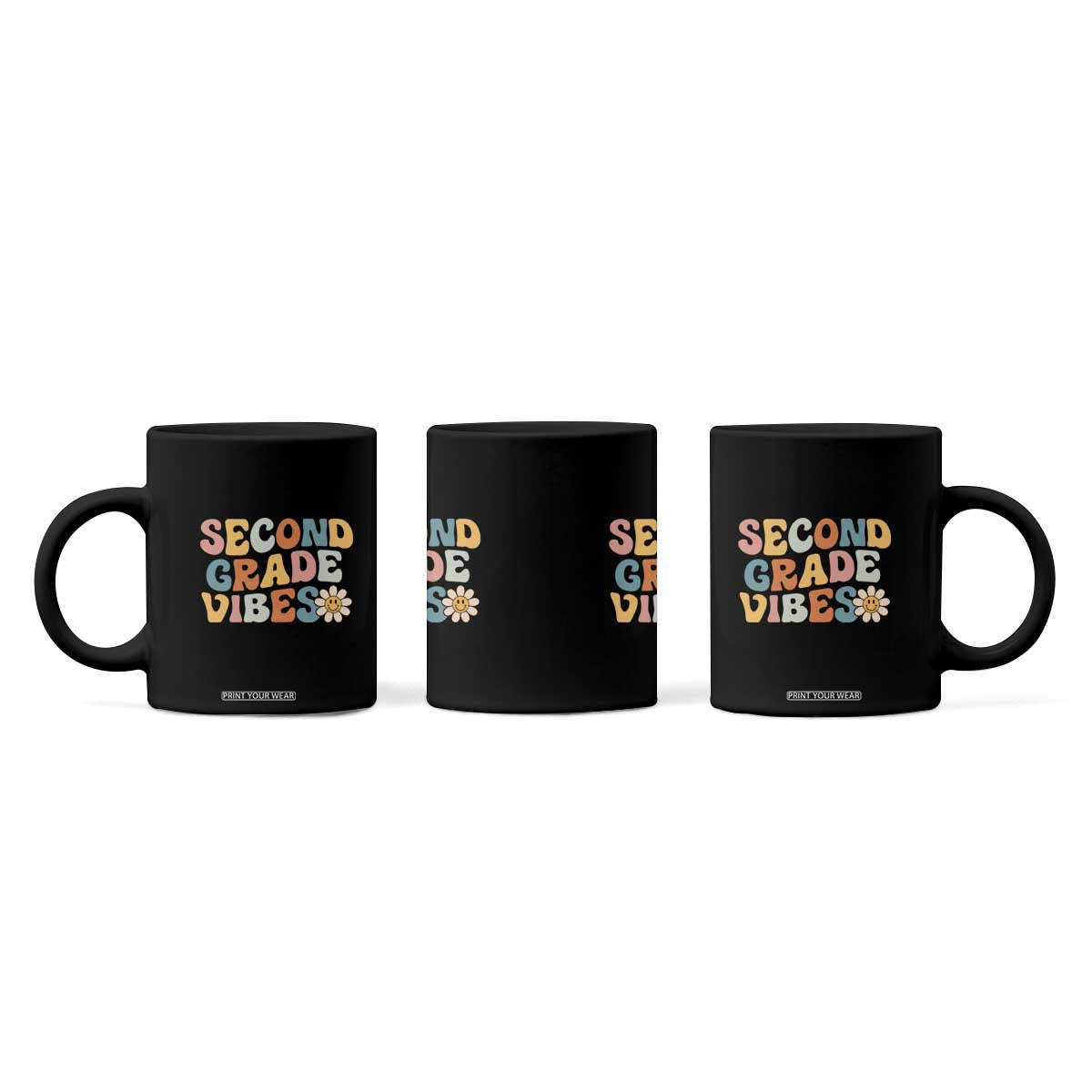 Groovy Retro Second Grade Vibes Coffee Mug Back to School 2nd Grade Team TS01 Print Your Wear