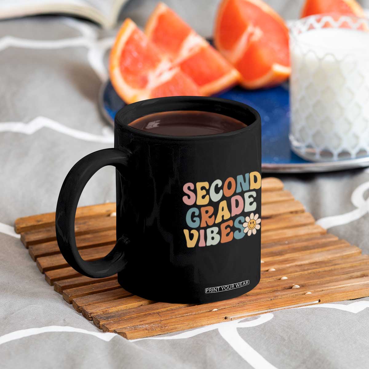 Groovy Retro Second Grade Vibes Coffee Mug Back to School 2nd Grade Team TS01 Print Your Wear