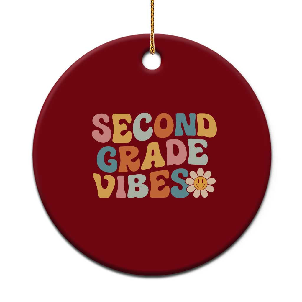 Groovy Retro Second Grade Vibes Ceramic Ornament Back to School 2nd Grade Team TS01 1pc Red Print Your Wear