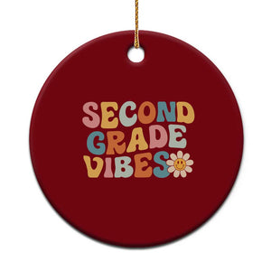 Groovy Retro Second Grade Vibes Ceramic Ornament Back to School 2nd Grade Team TS01 1pc Red Print Your Wear