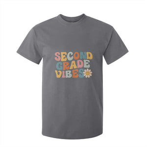 Groovy Retro Second Grade Vibes T Shirt For Kid Back to School 2nd Grade Team TS01 Charcoal Print Your Wear