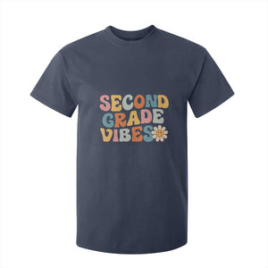 Groovy Retro Second Grade Vibes T Shirt For Kid Back to School 2nd Grade Team TS01 Navy Print Your Wear