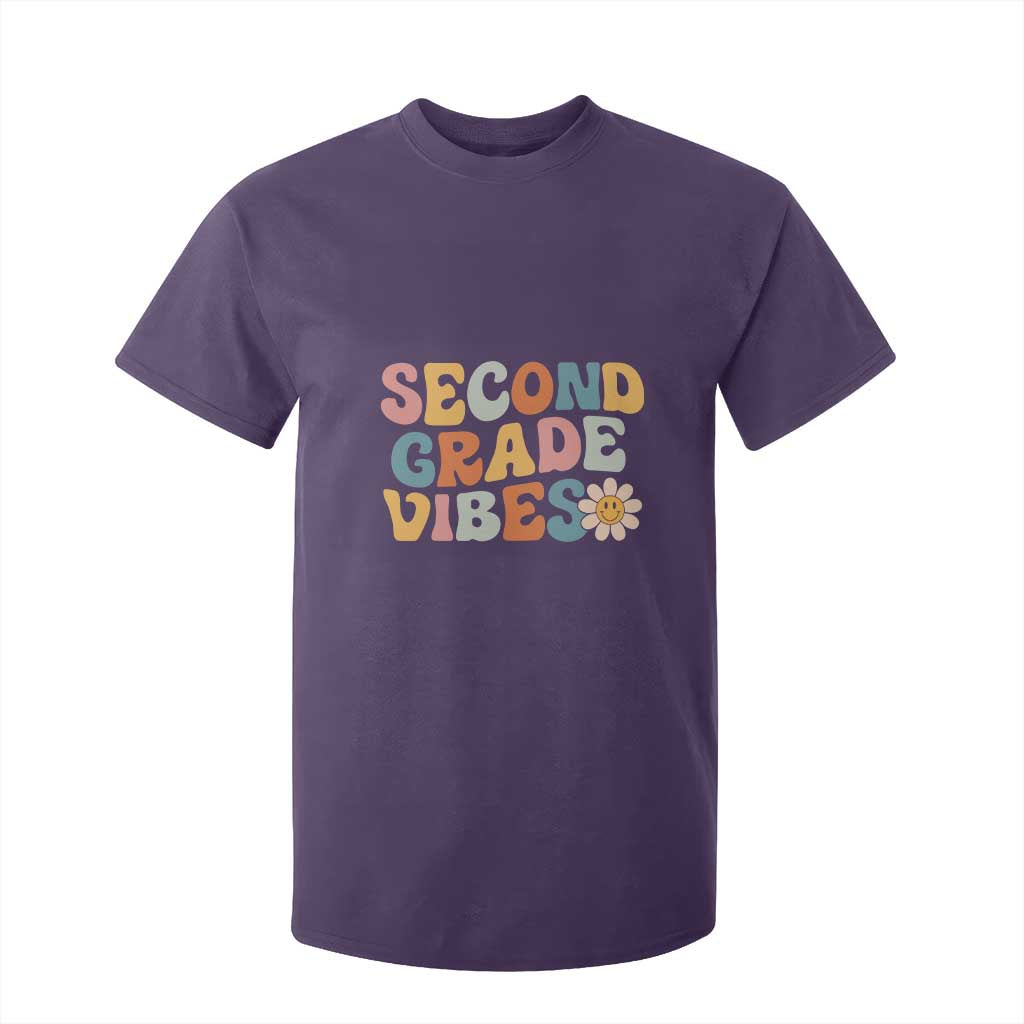 Groovy Retro Second Grade Vibes T Shirt For Kid Back to School 2nd Grade Team TS01 Purple Print Your Wear