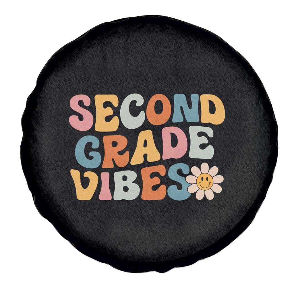 Groovy Retro Second Grade Vibes Spare Tire Cover Back to School 2nd Grade Team TS01 Print Your Wear